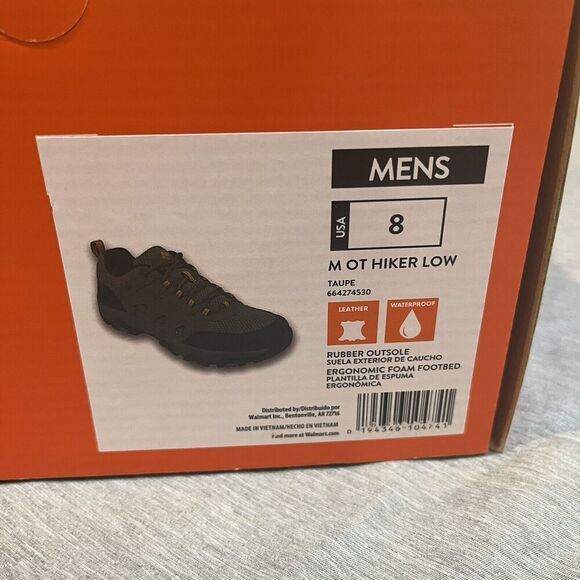 New Ozark Trail Mens Hiker Shoes Size 8 Waterproof, Rubber Outsole Taupe - Picture 10 of 16